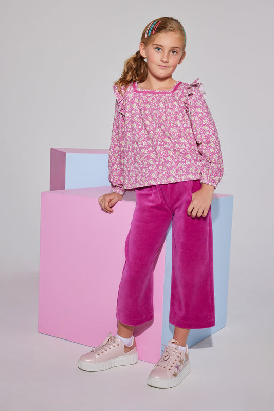 Adams Top - Roland Floral Fuscia