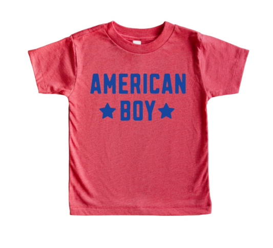 Short Sleeve American Boy Red & Blue T-Shirt
