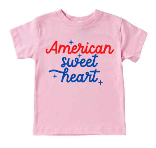 Short Sleeve American Sweet Heart Pink T-Shirt
