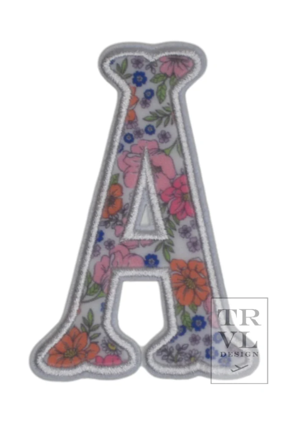 Applique Letters, Garden Floral  (sold individually- only works with TRVL coated items)