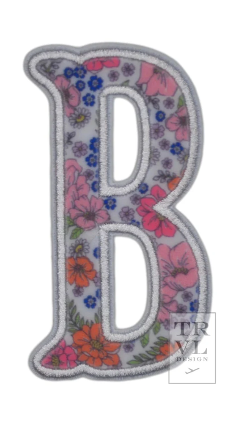 Applique Letters, Garden Floral  (sold individually- only works with TRVL coated items)