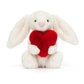 Bashful Red Love Heart Bunny Little