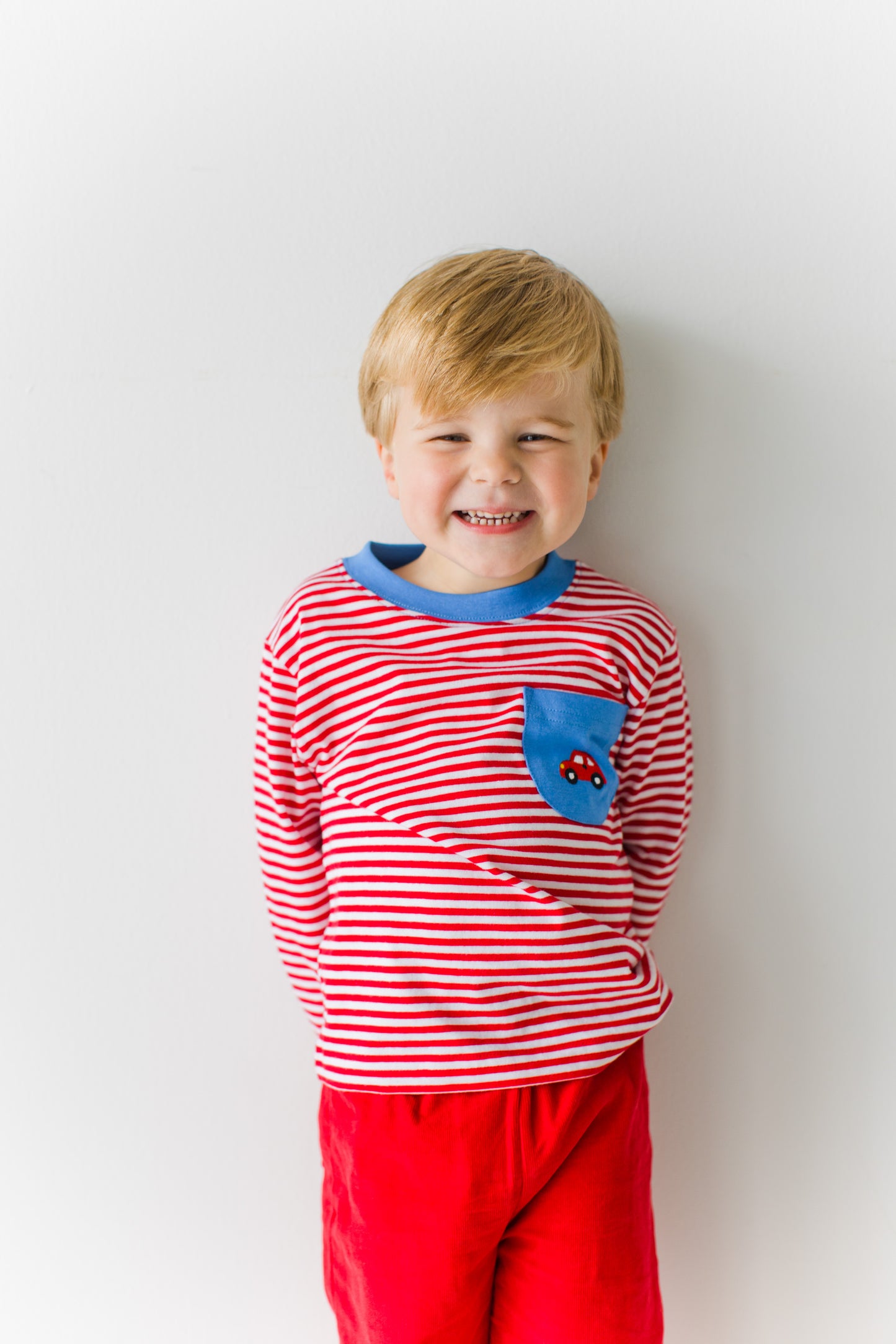 Long Sleeve Striped Pocket Tee, Car