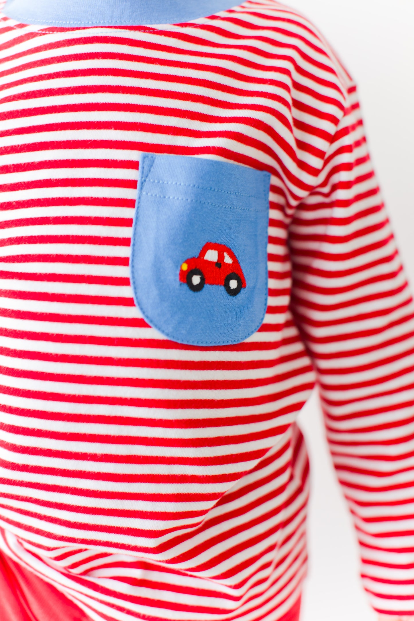 Long Sleeve Striped Pocket Tee, Car