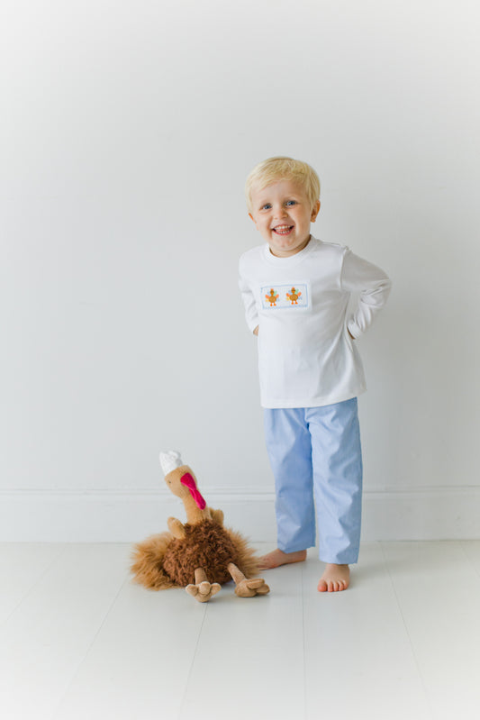 Long Sleeve Embroidered T-Shirt, Thanksgiving