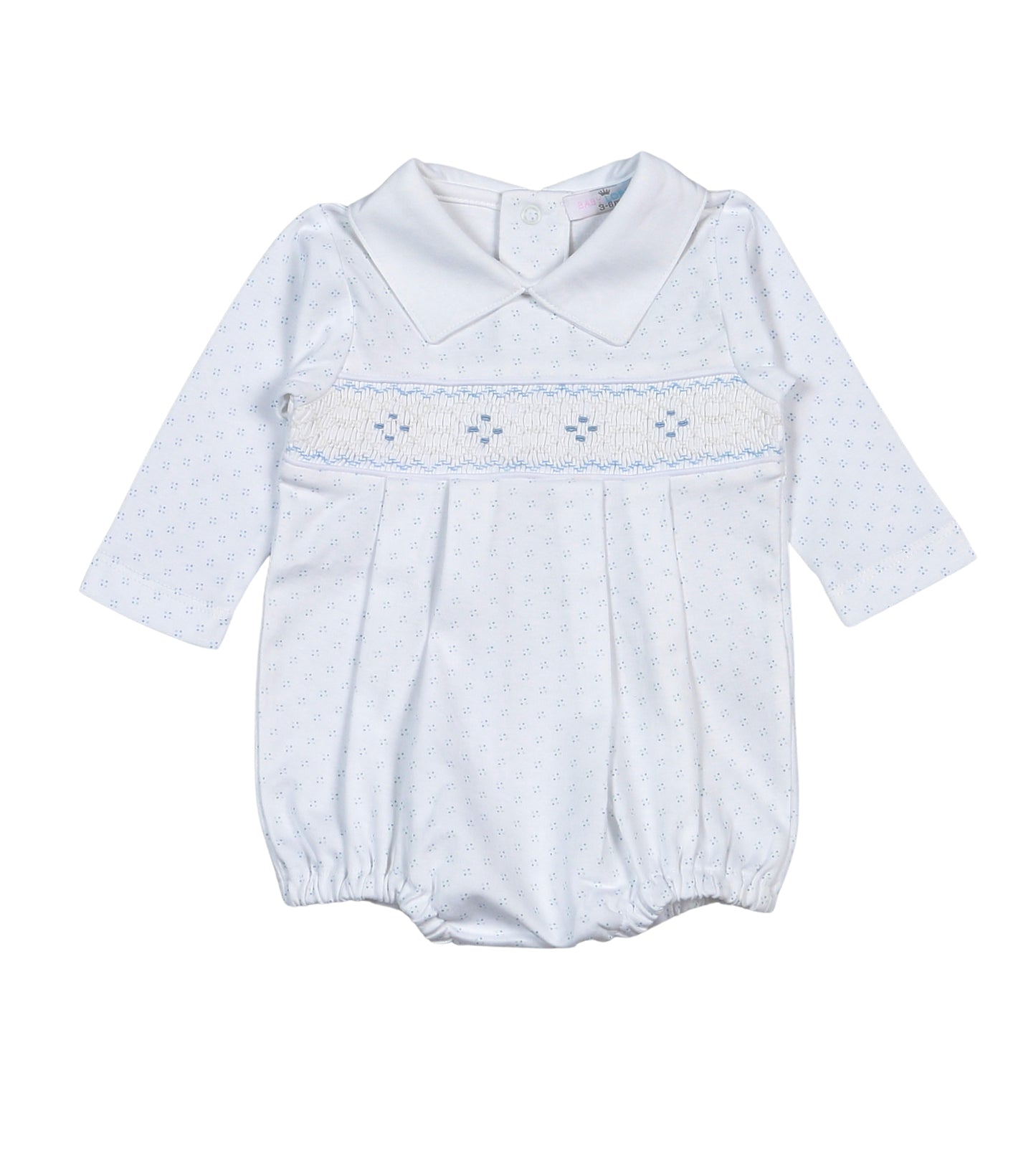 Tim Dots Smocked Long Sleeve Bubble