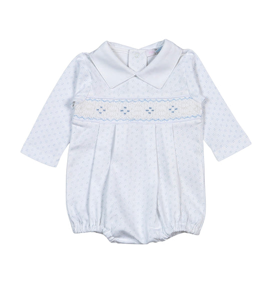 Tim Dots Smocked Long Sleeve Bubble