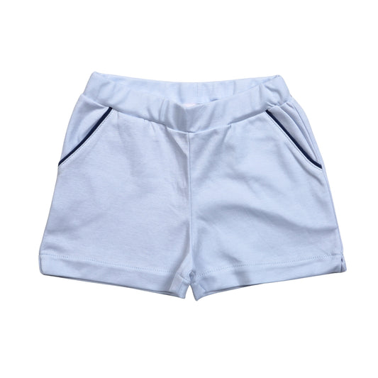 Light Blue Shorts with Navy Piping