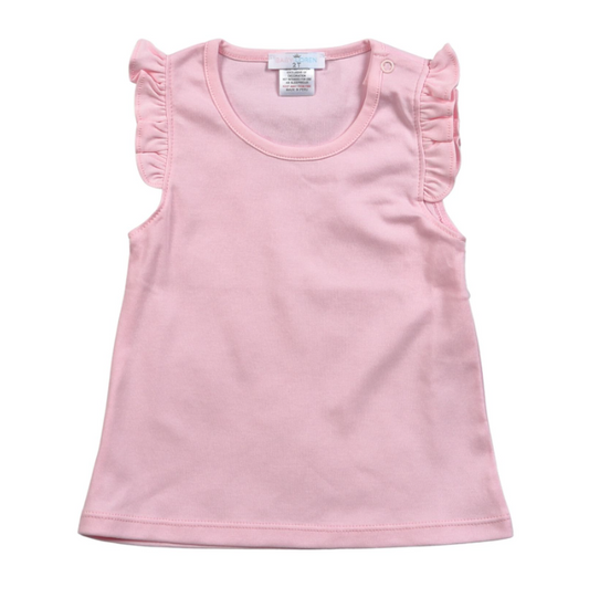 Girl's Pink Butterfly Sleeve Top