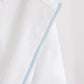 Bath Robe, White with Blue Trim