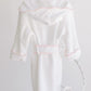 Bath Robe, White with Pink Scallop