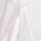 Bath Robe, White with Pink Scallop