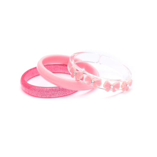 Set of 3 Bangles, Light Pink Bows