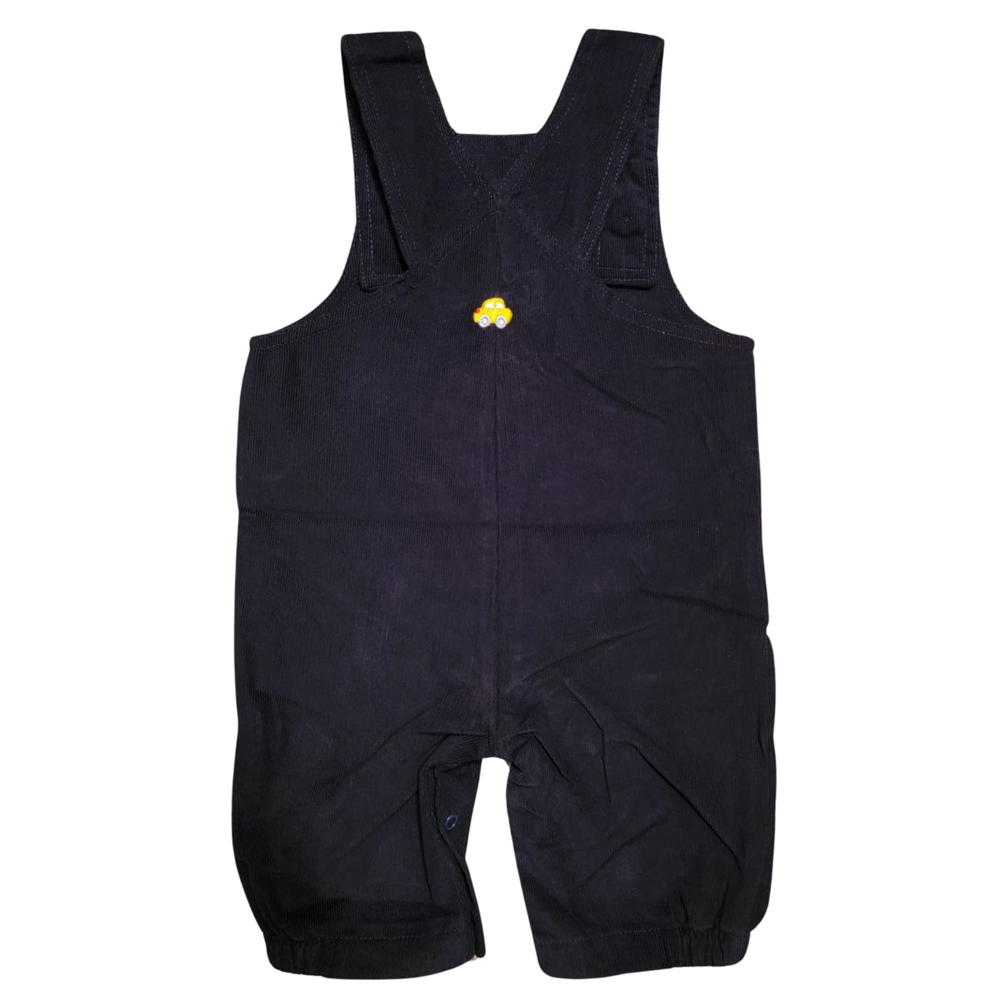 Boy's Corduroy Navy Overalls with Embroidered Cars