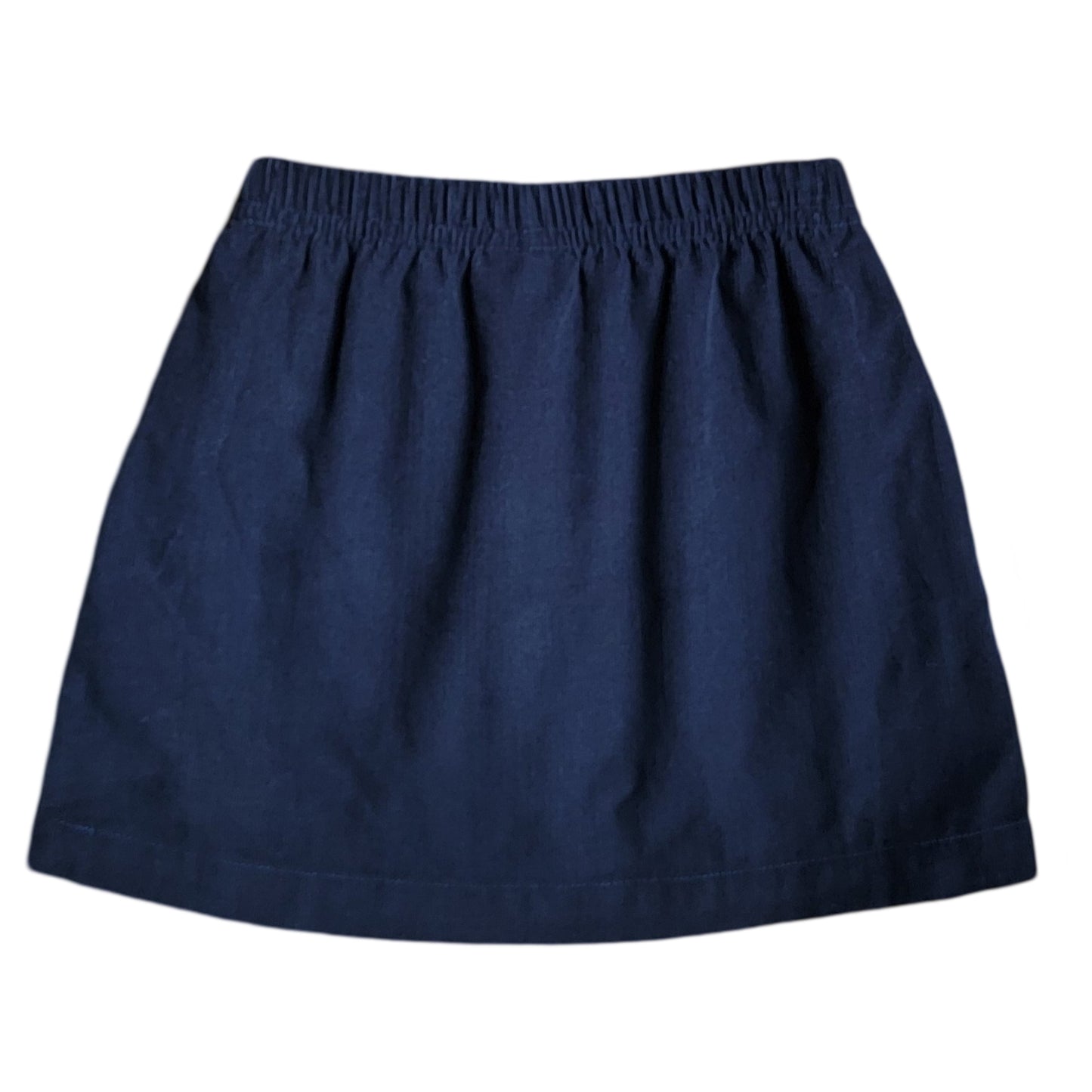 Girl's Navy Corduroy Embroidered Pink Bows Skort