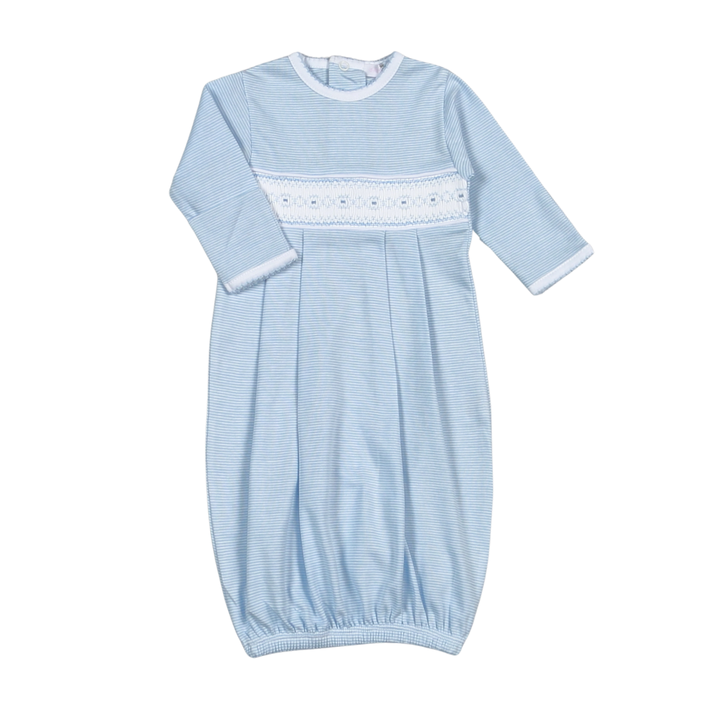 Tim Blue Striped Hand Smocked Gown