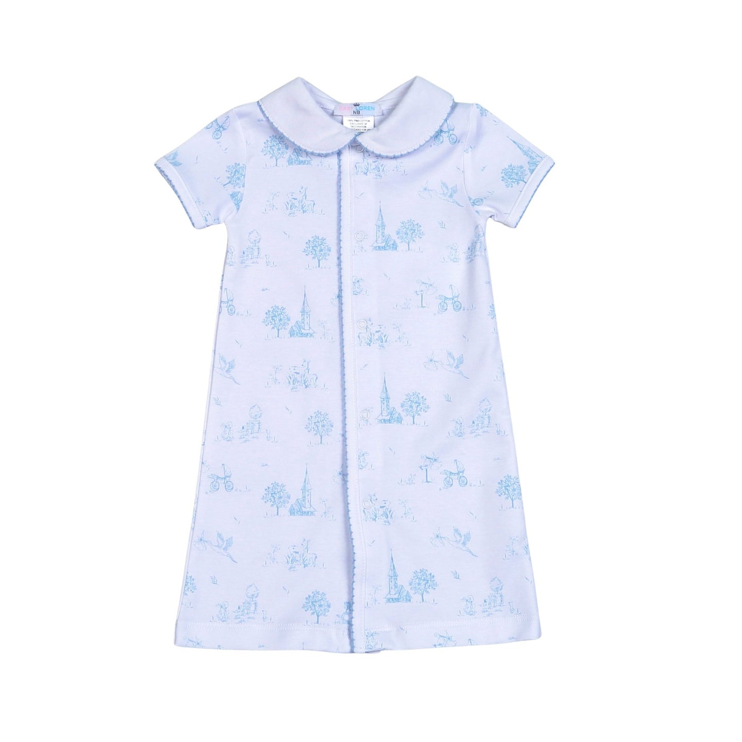 Baby Toile Pima Baby Gown