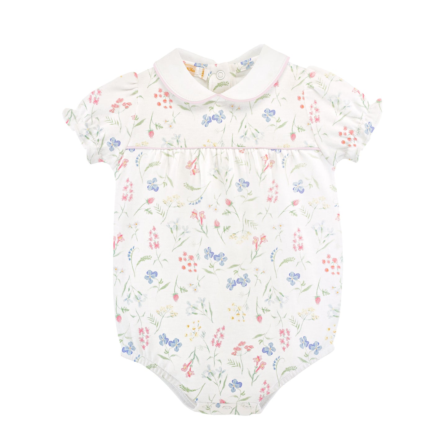 Wildflowers Collared Short Sleeve Bubble