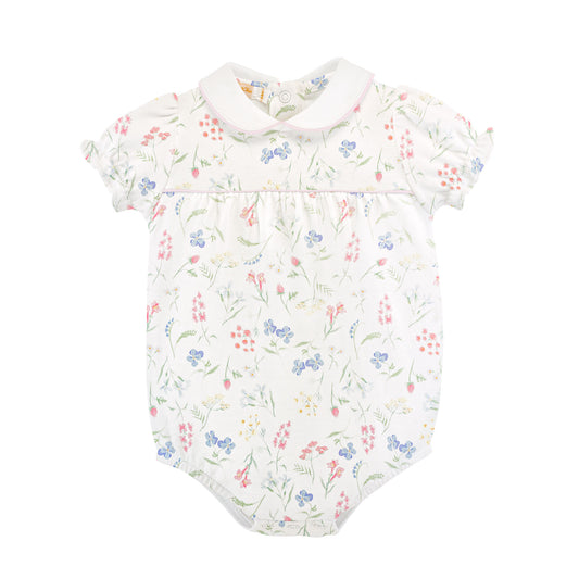 Wildflowers Collared Short Sleeve Bubble