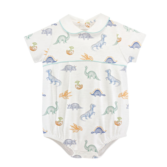 Baby Dinos Collared Short Sleeve Bubble