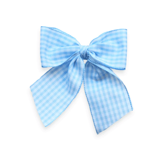Gingham Sailor Bow, Baby Blue