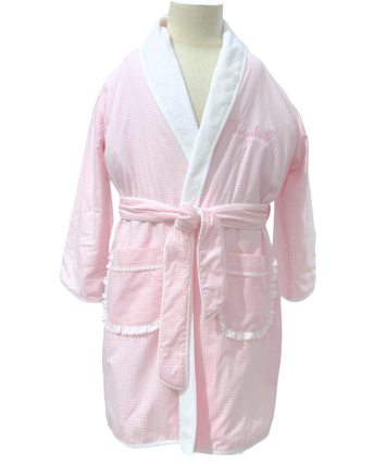 Bath Robe, Pink Gingham