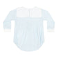 Light blue shirt with white collar on a white background