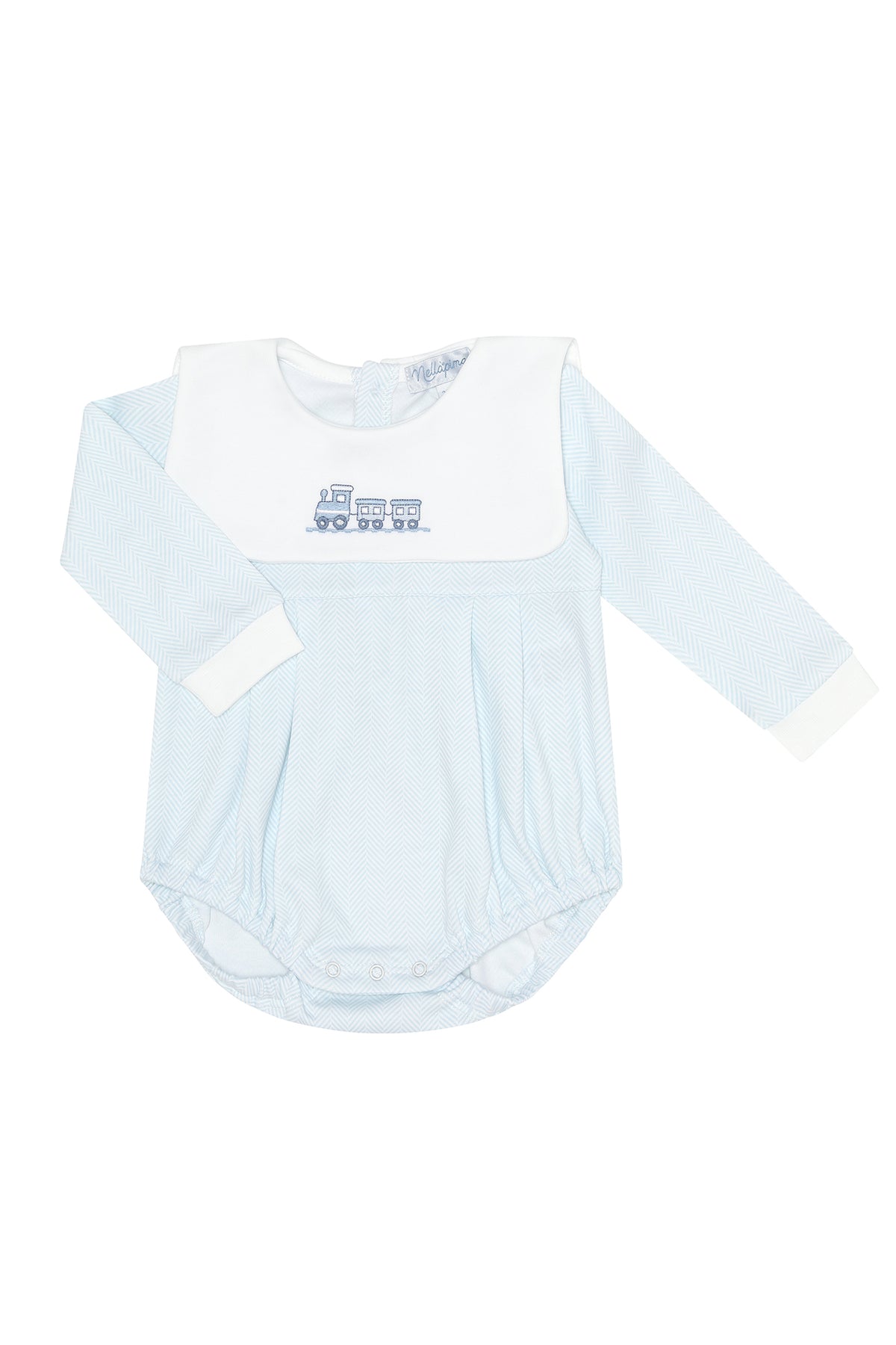 Set of baby bodysuits with text on a white background