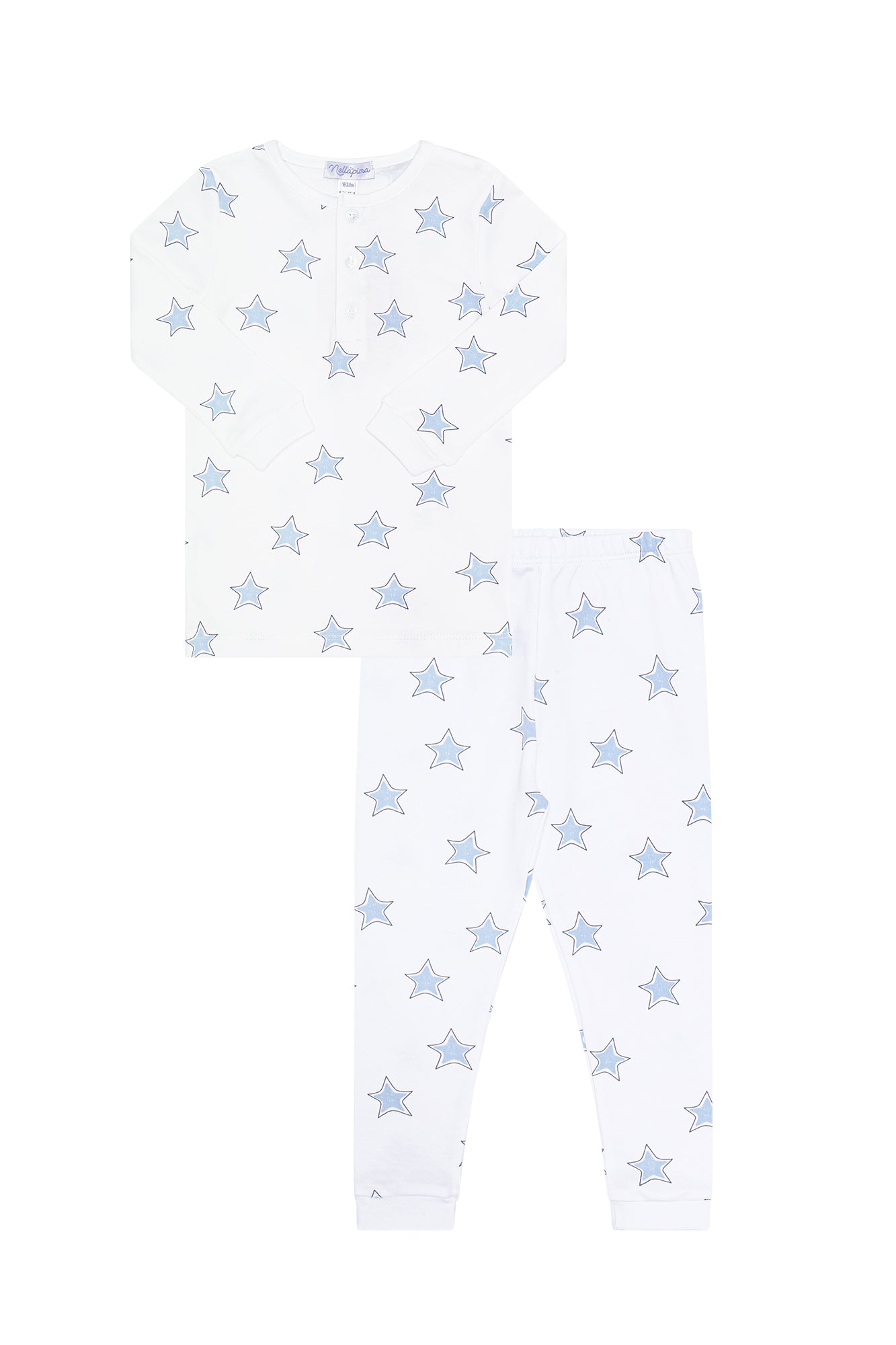 Blue Stars Print Pajama Set