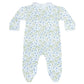 Blue Vines Print Crossover Footie