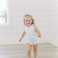 Light Blue Stripe Pink Scallop Girl Bubble