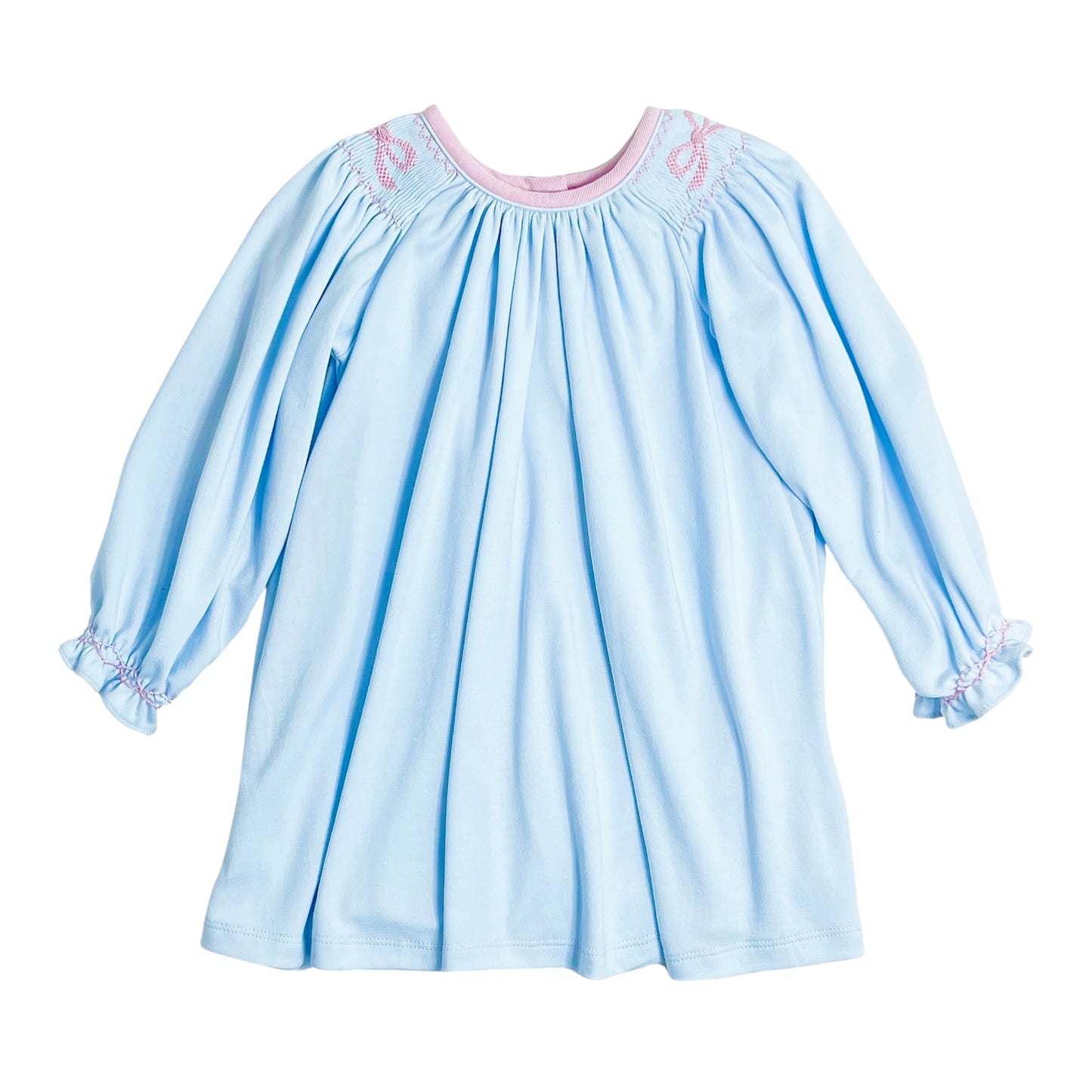 Bow Juno Dress, Light Blue Knit