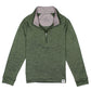 Green pullover with gray collar on a white background