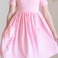 Bubblegum Pink Short Sleeve Pocket Twirl Dress