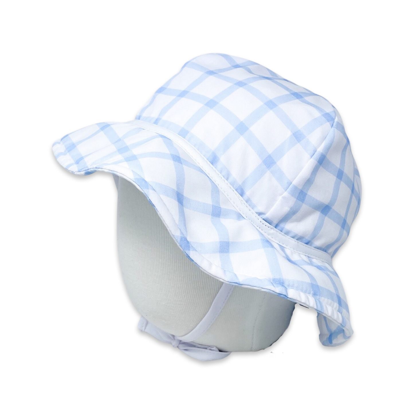 Blue Windowpane Beach Bucket Hat