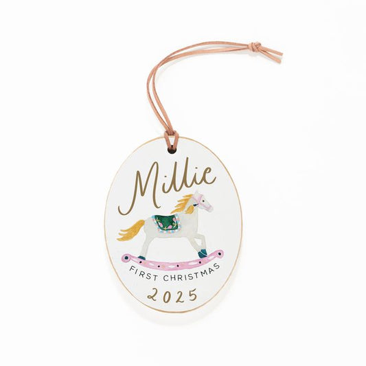 Ornament, Pink Rocking Horse