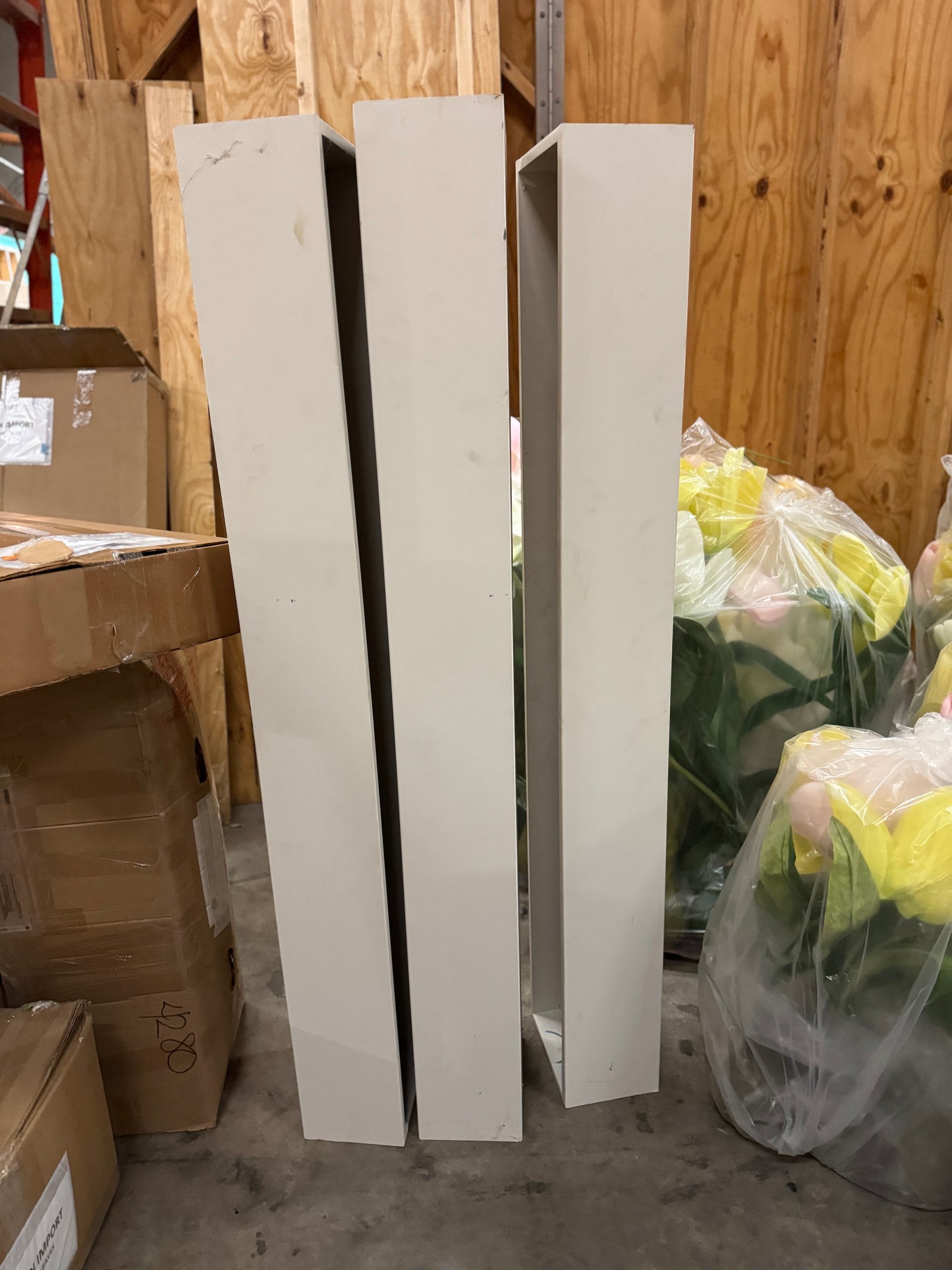 DISPLAY- Big White Long Flower container (mom used when we first opened 3rd store)