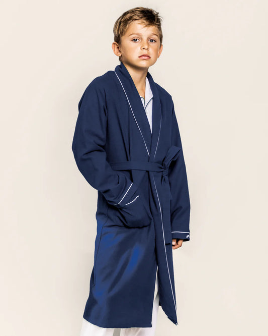 Children's Navy Flannel Robe