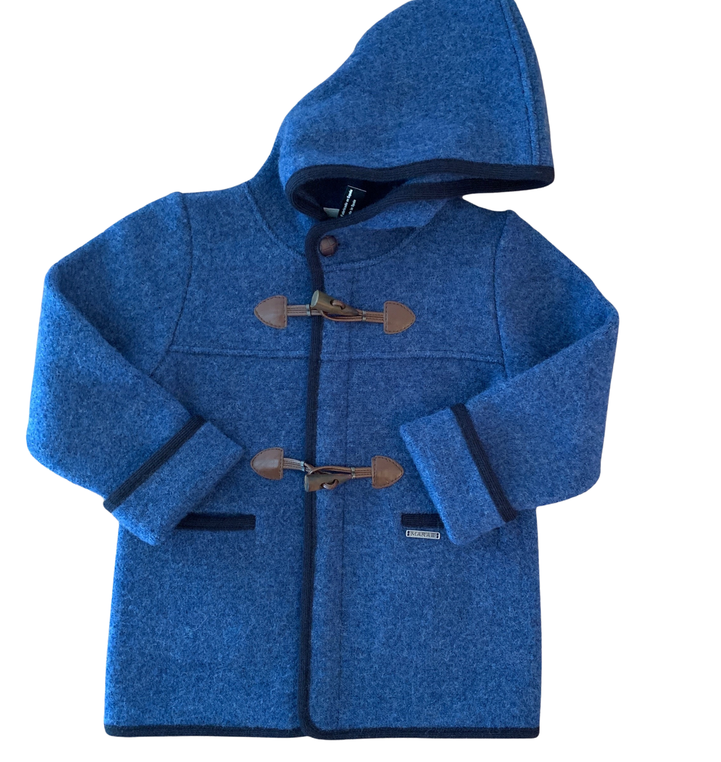 Medium Blue Toggle with Hood Horns Coat