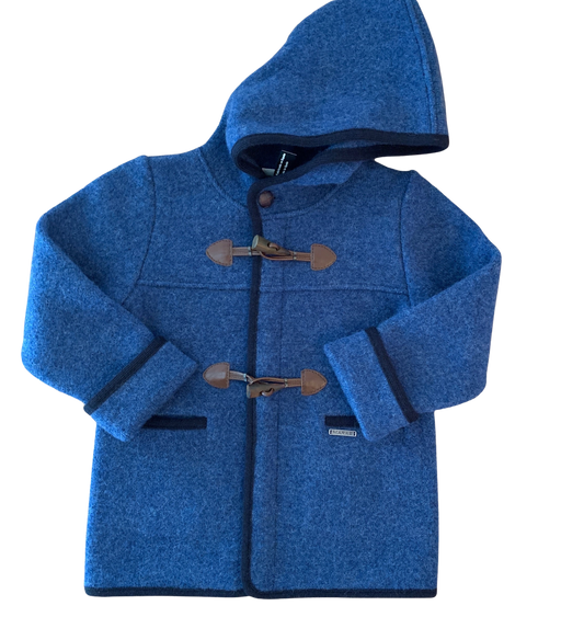 Medium Blue Toggle with Hood Horns Coat