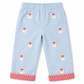Santa Face Reversible Pants, Light Blue Corduroy