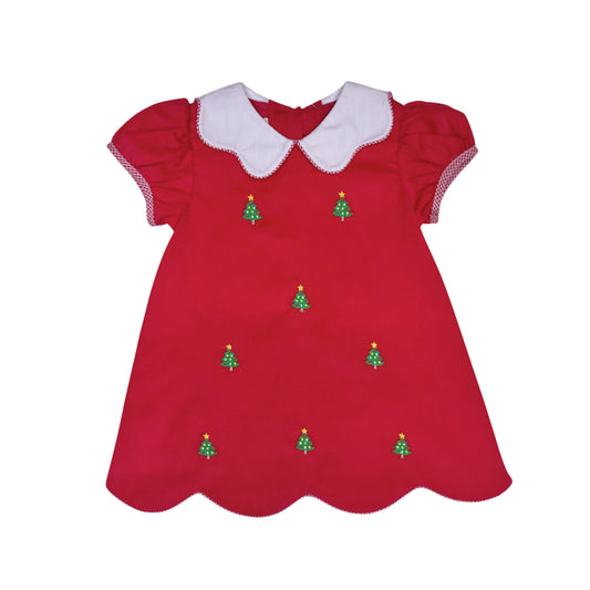 Christmas Tree Kendall Dress, Red Cord