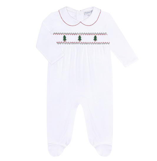 Christmas Tree Smocked Footie