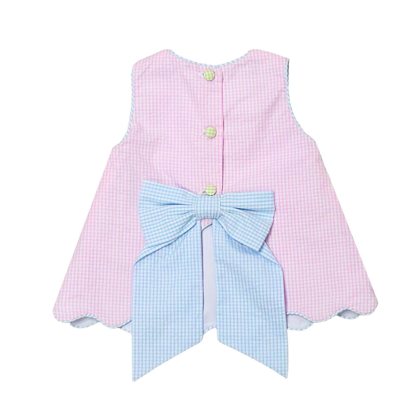 Color Block Sundae Bloomer Set, Pink & Green Mini Seersucker