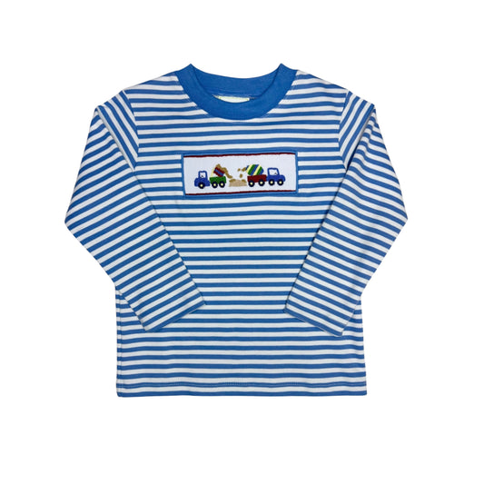 Construction Harry's Play T-Shirt Long Sleeve, Periwinkle Medium Stripe
