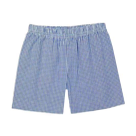 Leo Shorts, Royal Blue Mini Check Seersucker