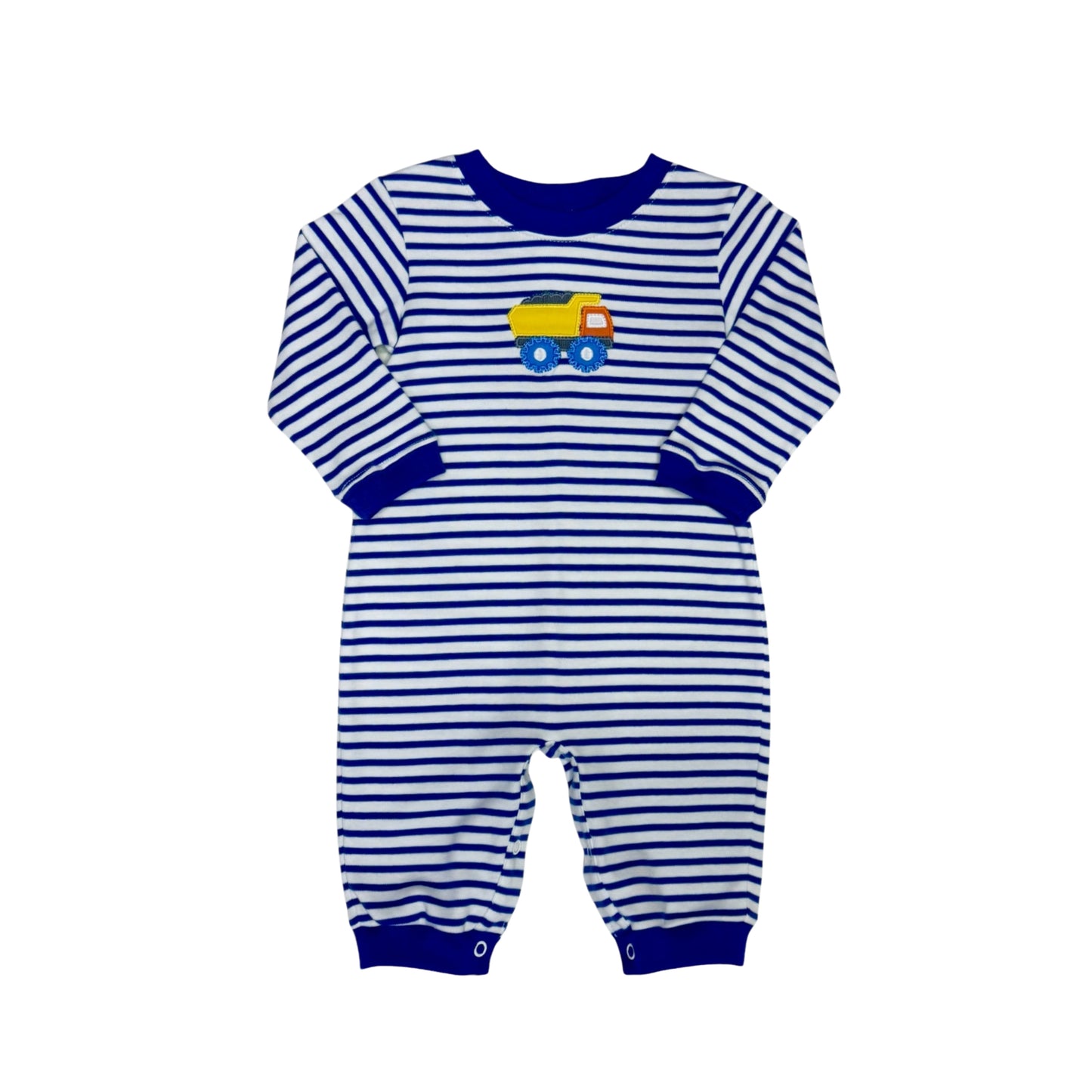 Construction Luke Playsuit, Royal Blue Knit Stripe
