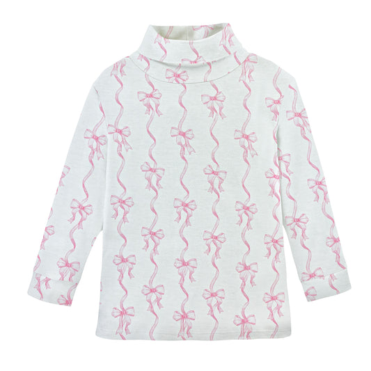 Coquette Bows Printed Turtleneck Tee