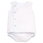 Little English Classic davis day set with embroidered sailboats and buttons running down front right side, for baby