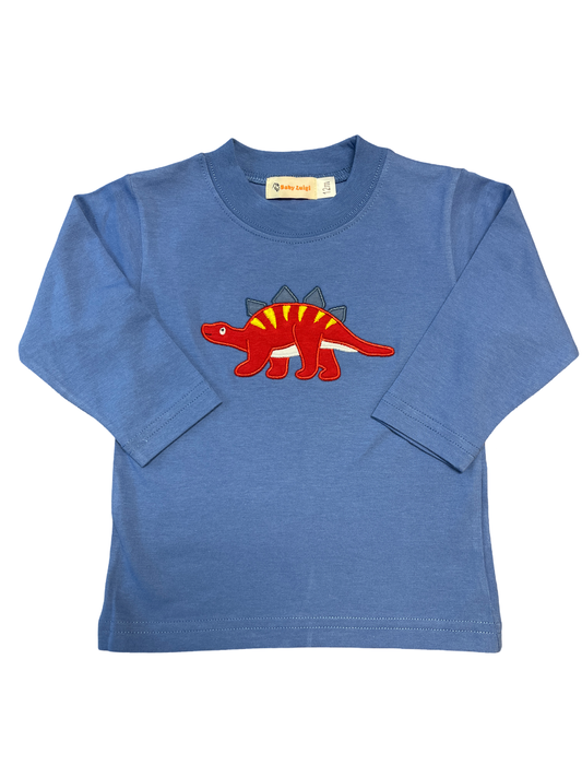 Boy's Long Sleeve Chambray T-Shirt with Stegosaurus